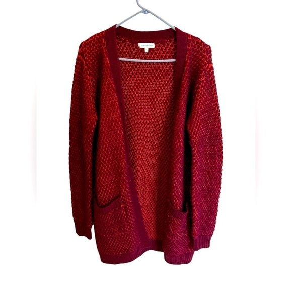 Grace and Lace Wubby Cardi Sweater Medium | Wine Plush Knit | Cozy Fall Layering - Picture 1 of 3